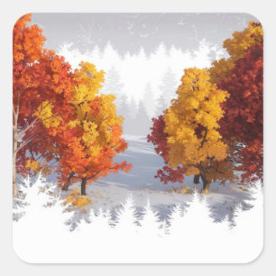 Herbst Quadratischer Aufkleber