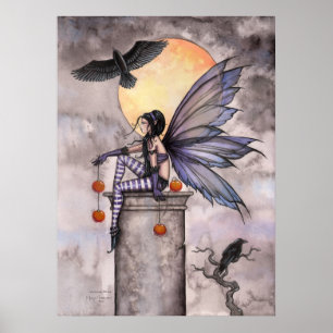 Herbst-Raben-Gothic-Fantasy-Fee-Plakat Poster