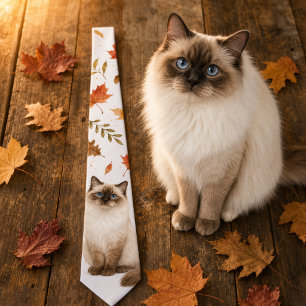 Herbst-Ragdoll-Katze-Wasserfarben-Krawatte Krawatte