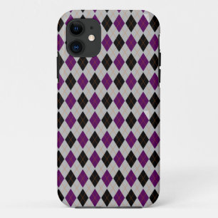 Herbst-Raute Schwarzes Lila Muster Case-Mate iPhone Hülle