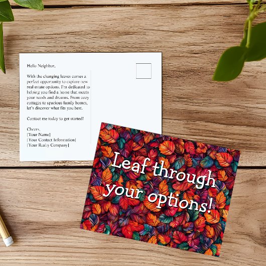 Herbst Real Anwesen Realtor Broker Marketing Maile Postkarte