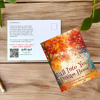 Herbst reales Anwesen Marketing Postkarte