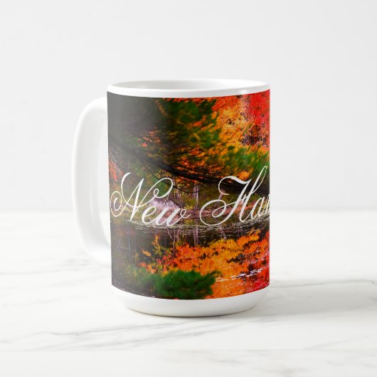 Herbst-Reflexions-New Hampshire Kaffee-Tasse Kaffeetasse (Vorderseite Links)