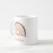 Herbst Regenbogen Monogramm Name Kaffeetasse (Vorderseite Links)