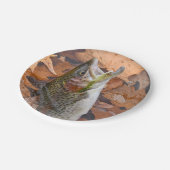 Herbst-Regenbogenforelle Pappteller (Schrägansicht)