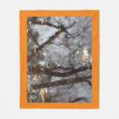 Herbst-Regentropfen im Teich Fleece Blanket (Vorderseite)