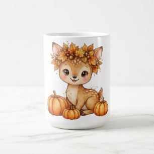 Herbst-Rehkitz-Blatt-Krone Süße Herbst-Kaffeetasse Kaffeetasse