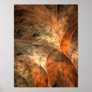 Herbst-Reichtums-Fraktal-Kunst-Druck Poster