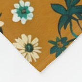 Herbst Retro Boho Mustard Blume Muster Fleecedecke (Ecke)