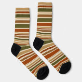 Herbst-Retro-Streifen – Anpassbar  Socken (Rechts)