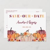 Herbst Rette unser Datum Ankündigungspostkarte (Vorne/Hinten)