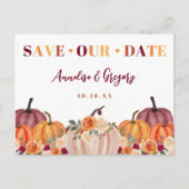 Herbst Rette unser Datum Ankündigungspostkarte (Vorderseite)