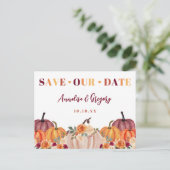 Herbst Rette unser Datum Ankündigungspostkarte (Stehend Vorderseite)