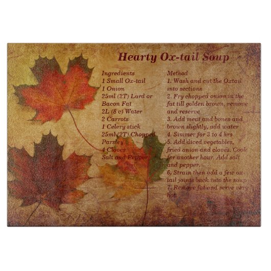 Herbst Rezept in Frage Schneidebrett (Vorderseite)