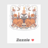 Herbst Rituale � Pumpkins, Kerzen und Crescent Ha Aufkleber (Blatt)