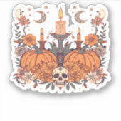 Herbst Rituale � Pumpkins, Kerzen und Crescent Ha Aufkleber (Vorderseite)