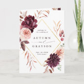 Herbst Romance Burgundy Hochzeit geklappt Programm (Vorderseite)