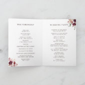 Herbst Romance Burgundy Hochzeit geklappt Programm (Innenseite)