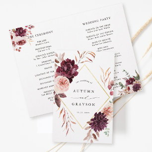 Herbst-Romance-Elegant-Hochzeitsprogramm für Burgu
