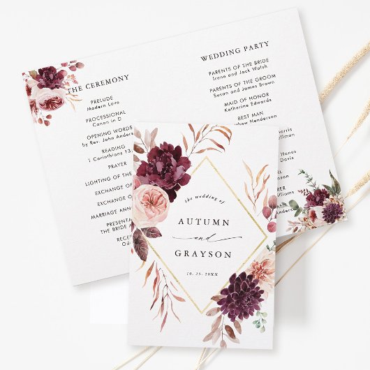 Herbst-Romance-Elegant-Hochzeitsprogramm für Burgu
