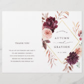 Herbst-Romance-Elegant-Hochzeitsprogramm für Burgu (Vorderseite)