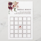 Herbst Romance Floral Bridal Bingo Spiel (Vorderseite)