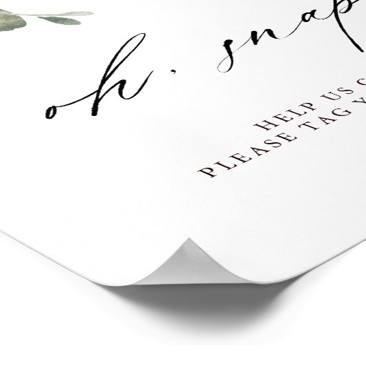 Herbst Romance Floral Oh Snap Hochzeit Zeichen Poster (Ecke)