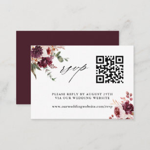 Herbst Romance Floral Wedding QR Code UAWG Begleitkarte