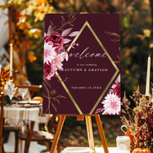 Herbst Romance Gold Frame Burgundy Wedding