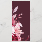 Herbst Romance Gold Frame Burgundy Wedding Menükarte (Rückseite)