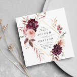 Herbst Romance Gold Frame Burgundy Wedding Square Einladung<br><div class="desc">Diese Hochzeitseinladung beinhaltet einen Aquarellkranz aus Dahlien,  Rose aus dem Garten und Pony in bordeauxrot,  Maron,  rot rosa über den Herbstlauben mit einem Imitat goldenen Rahmen in Diamantform. Klicken Sie auf die SCHALTFLÄCHE BLAUE DESIGN TOOL,  um eine erweiterte Anpassung dieses Designs zu erhalten. Matching-Elemente sind ebenfalls verfügbar.</div>