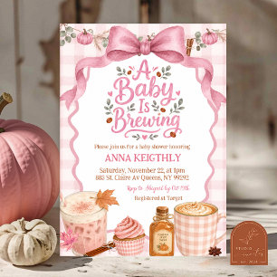 Herbst Rosa Kaffee Ein Baby Braut Baby Shower Einladung