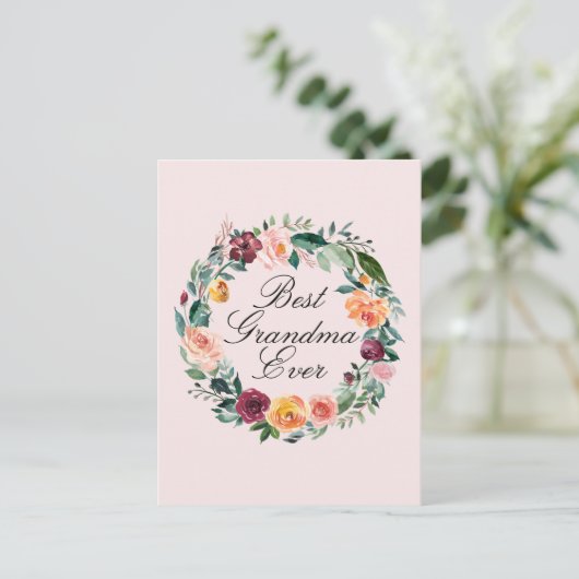 Herbst Rose Blume Blumenstrauß bester Gran Café Postkarte (Stehend Vorderseite)