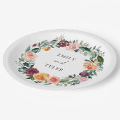 Herbst Rose Blume Blumenzeremonie Pappteller (Schrägansicht)