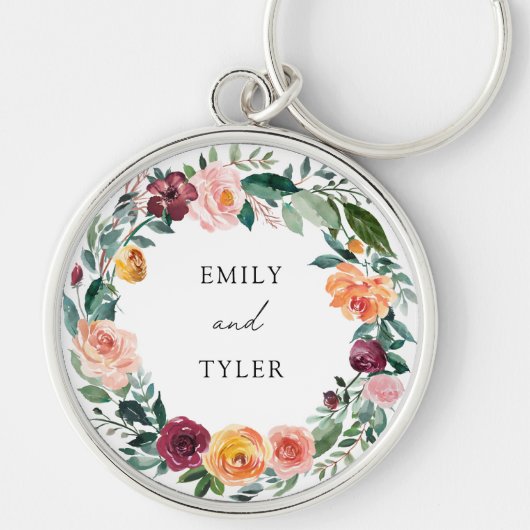 Herbst Rose Blume Blumenzeremonie Schlüsselanhänger (Vorne)