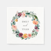 Herbst Rose Blume Blumenzeremonie Serviette (Vorderseite)