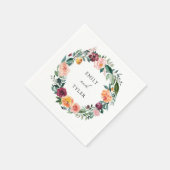 Herbst Rose Blume Blumenzeremonie Serviette (Ecke)