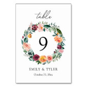 Herbst Rose Blume Blumenzeremonie Tischnummer (Vorderseite)