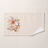 Herbst Rose Blume Orangen Rostgelb Lila Badhandtuch Set (Handtuch)