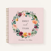 Herbst Rose Blumenreath Hochzeitshaus Notizblock (Vorderseite)