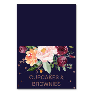 Herbst Rose Gold Buffet Food Labels Tischnummer