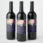 Herbst Rose Gold Trauzeugin Weinetikett (Flaschen)