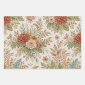 Herbst-Roségarten-Blumenmuster Geschenkpapier Set (Vorderseite 2)