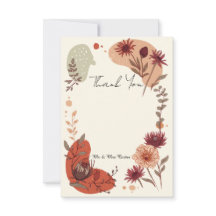 Herbst-Rost-Blumenrand-Hochzeit-Dankeskarten