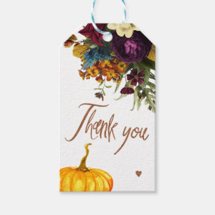 Herbst rostiges burgunder Blumen Baby Shower Danke Geschenkanhänger
