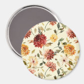 Herbst Rot Gelbe Rosa Blumen Magnet (Vorderseite/Rückseite)