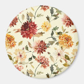Herbst Rot Gelbe Rosa Blumen Magnet (Vorne)