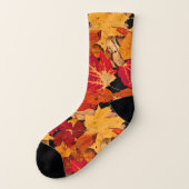 Herbst-rotbraune gelb-orangee Muster-Socken Socken (Links - Außen)