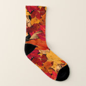 Herbst-rotbraune gelb-orangee Muster-Socken Socken (Links - Innen)