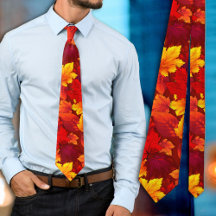 Herbst Rote Blätter Erntedank Neck Tie